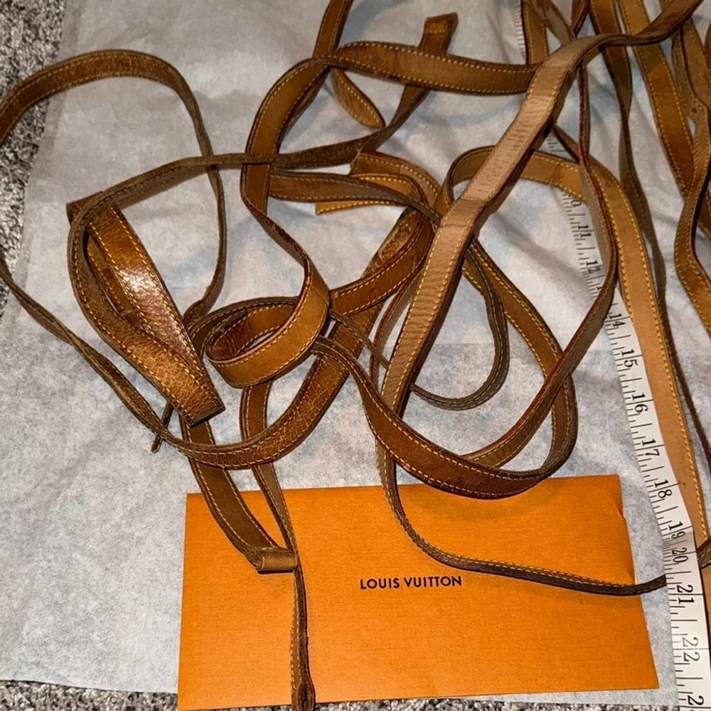 13 Louis Vuitton Tan Leather Strap SCRAPS sku-13​ - Picture 10 of 12